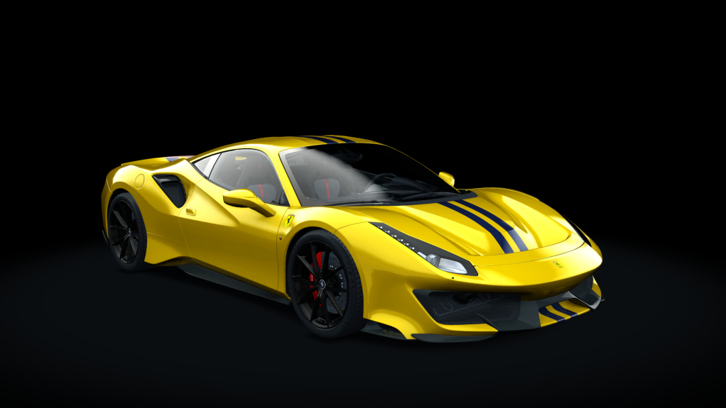 Ferrari 488 Pista, skin giallo_corsa