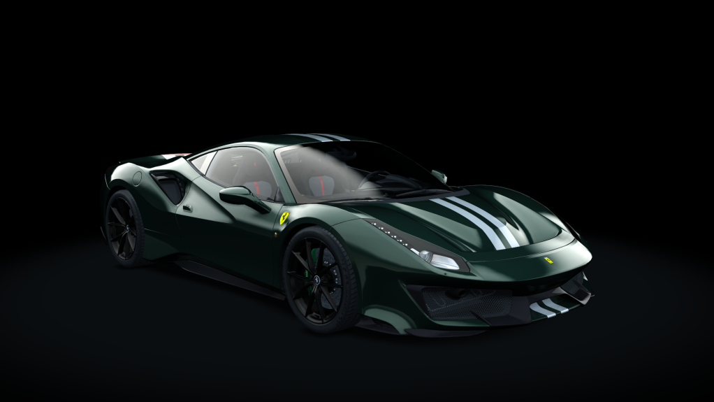 Ferrari 488 Pista, skin verde